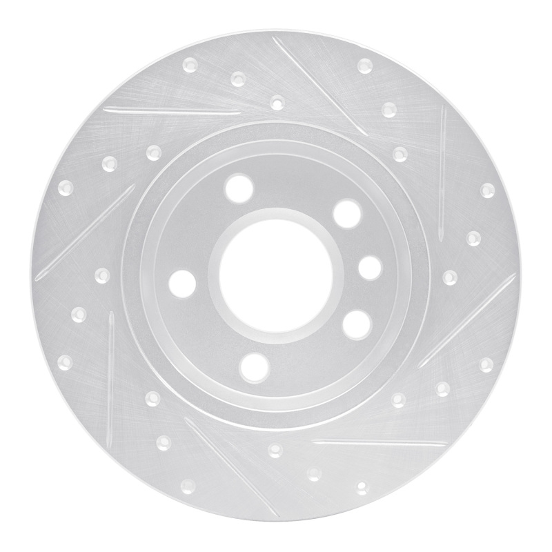 Volkswagen EuroVan Brake Rotor (1) - Rear Left - R1 Concepts - Drilled & Slotted - Silver - `96-`00